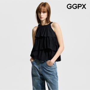 [GGPX] 홀터넥 캉캉 블라우스 (GP5SH005F)