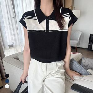 [카라]KARRA 라운딩배색탑니트_A5M0745