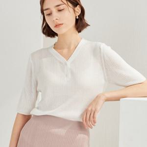 [유닛] 리브드 Y넥 풀오버 _UFH2-KVN220N41