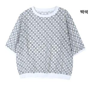 그린조이 HC12 여성 로고 프린트 7부 라운드 티셔츠 GS25WS91W(화이트)