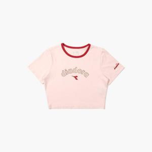 디아도라반팔티 KQJ D3122TRS44PKL 테슬레저 그래픽 크롭 반팔티셔츠 우먼 LIGHT PINK