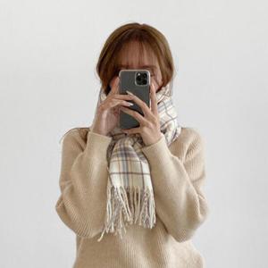 아트박스/라이니 백설공주 버진울 체크 목도리 머플러 ac-9478c