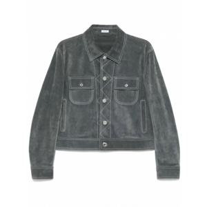[THOM BROWNE] 라프리마 남성 자켓 BACKSTRAP 유틸리티 23 W/ 콘트라스트 스티칭 인 카프 스웨이드 MJO243XL0138 045 실버 /9