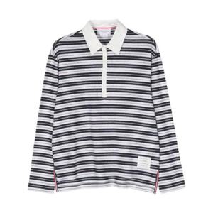 Thom Browne 로고 패치 긴팔 폴로셔츠 MJP190AJ0120 415 TP942758020