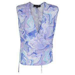 BCBGMAXAZRIA 랩 슬리브리스 탑 SRT197VI11092 MULTI TP942696188