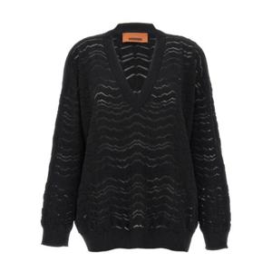 Missoni 지그재그 V넥 풀오버 점퍼 DS24WN1ABK040E S91K5 TP936460172