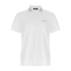 Versace 로고 자수 반소매 폴로 셔츠 10139061A11277 1W010 TP934623195