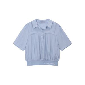 [르샵]레터링 오픈카라 반팔블라우스-LC28BL450