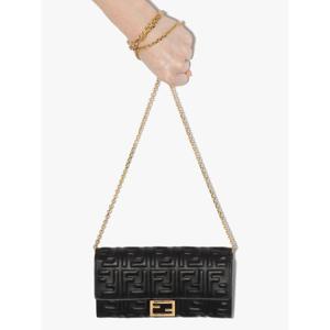 펜디 black Baguette leather clutch bag 8M0365AAJDF0KUR TP718334125