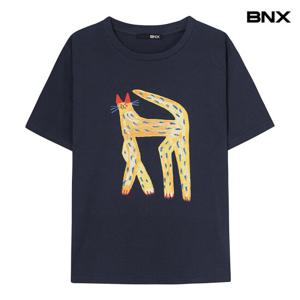 [BNX]캣 프린팅 반팔 티셔츠 (BX2TS052L0)