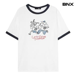 [BNX]레터링반팔 링거 티셔츠 (BX2TS053L0)