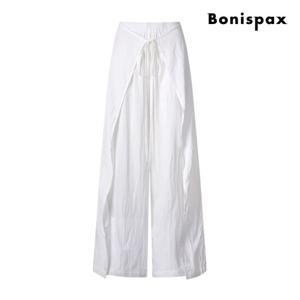 [보니스팍스] 드레시 랩 와이드 밴딩 팬츠 (XP6PT016M0)