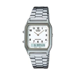 카시오 남성 남자 실버 화이트 정장시계 메탈시계 AQ-230A-7BMQ