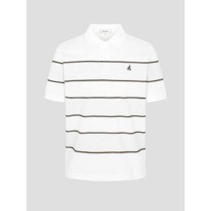 [빈폴멘] 믹스 피케 보더넥 칼라 티셔츠  화이트 (BC4642O901)