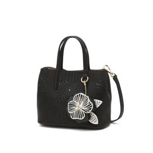 [닥스ACC][FLOWER CHLOE] 블랙 플라워 펀칭 가죽 토트백 S DCBA5E592