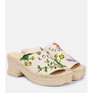 로에베 Paulas Ibiza Petal 80 플랫폼 뮬 P01057083