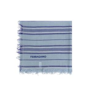 페라가모 로고 자수 스트라이프 프레이드 스카프 520119STRIGHEMAN776133 LIGHTBLUE TP934516981