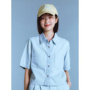 [폴햄]여성 데님 크롭 반팔 셔츠 (PHE2WC2843)