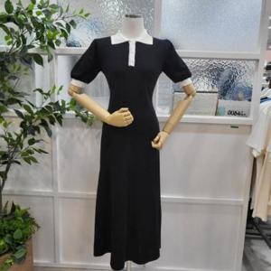 부루앤쥬디 sh06 배색니트피케롱 블랙 BQFOP006B