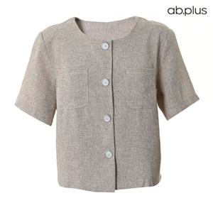 [ab.plus] 노카라 단추 포인트 반팔 자켓 (LSY2MJ34A)