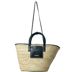 25 SS 자크뮈스 르 파니에 Le Panier Soli 우븐 바스켓 토트백 블랙 23E223BA045 30