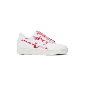 BAPE 스니커즈 화이트   핑크 스타 아이콘 ABC 카모 스니커즈 241546M237027
