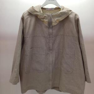 Latium HC06 국내생산 7부소매 팔뚝품넉넉한  알마니 언발 집업 후드 린넨 점퍼 T2523jp15B