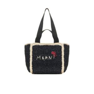 Marni 로고 자수 우븐 탑 핸들 토트백 SHMP0121L0P6769 ZO762 TP937022656