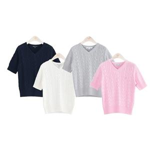 라삐아프 케이블 브이넥 니트 1종 [런칭 가격 44,900원]