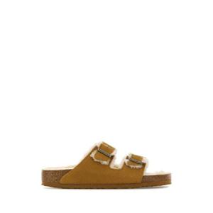 BIRKENSTOCK Mustard suede Arizona slippers 1028212 CORKBROWN