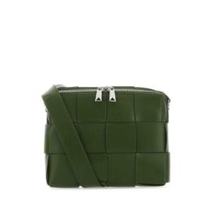 BOTTEGA VENETA 올리브 그린 가죽 카세트 카메라 크로스바디 백 730027VB1K0 3139
