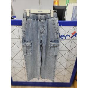 에꼴리에 세이브존06 와이드카고 블루청바지 24B5233