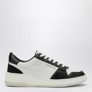 FERRAGAMO 로우 블랙/화이트 레더 트레이너 0770882MLE/XG_FERRA-NB