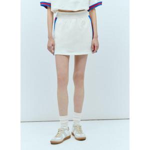 25 SS 구찌 여성 웹 스트라이프가 있는 저지 미니스커트  guc0255122wht