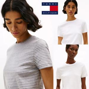 타미힐피거 TOMMY HILFIGER XW04778-P7D 여자 Drapey 부드러운 코튼 반팔 티셔츠