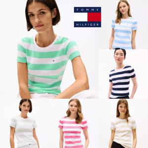 타미힐피거 TOMMY HILFIGER XW04732-C1Z 여자 럭비 스트라이프 반팔 티셔츠