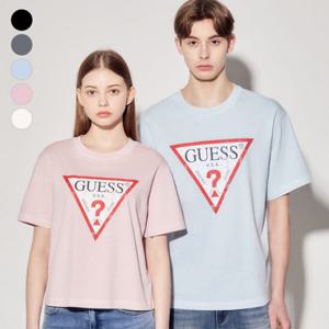 [GUESS]게스진 공용 세미오버 오리지널 크랙 왕삼각 반팔티셔츠(MP2K9420)