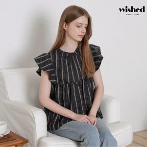 [위시드]에스닉 패턴 반팔 블라우스(WICBBL043)