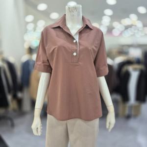 [레노마레이디]단작 배색 포인트 셔츠 R2G21WST070