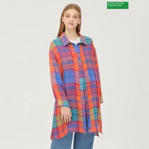 [베네통] 미르 체크 블라우스 BABLA6531