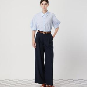 [씨씨콜렉트] 스트라이프 벌룬 소매 하프슬리브 셔츠