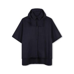 CHLOE KIDS Blue Hooded Coat with Collar in Wool Girl C20383859