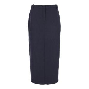 THEORY Midi Blue Skirt with Slit in Wool Blend Woman O0801304G4K
