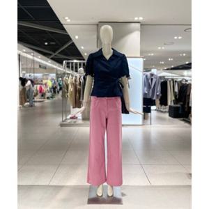 [씨씨콜렉트] C252MSC048 레이스 블록 셔링 랩 블라우스