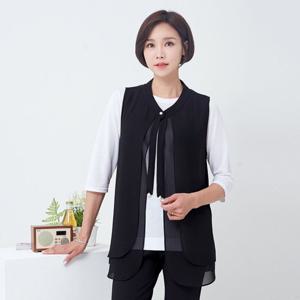 엄마옷 마담4060 진주끈조끼-QVE2503004-