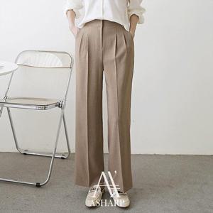 [에이샵][에이샵] 린넨무드 핀턱 밴딩 와이드 팬츠_ASPT036M25