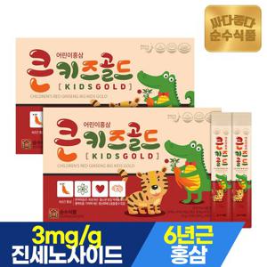 [전용쇼핑백 증정]순수식품 큰키즈 골드 4박스 x 30포 6년근 어린이 홍삼 홍삼스틱 진액 스틱