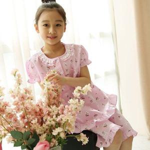 [알콩단잠]여아실내복 플라워 여름 아동수면잠옷 반팔 파자마 홈웨어세트 (3~14세)