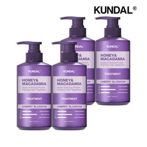 쿤달 허니 앤 마카다미아 단백질 트리트먼트 체리블라썸 500ml x4개