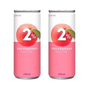 2%이프로 부족할때 복숭아 과즙음료 240ml x 30캔